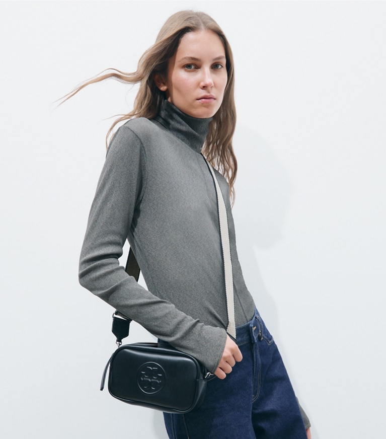 Mini Miller natuura™ Crossbody Bag in black | Tory Burch