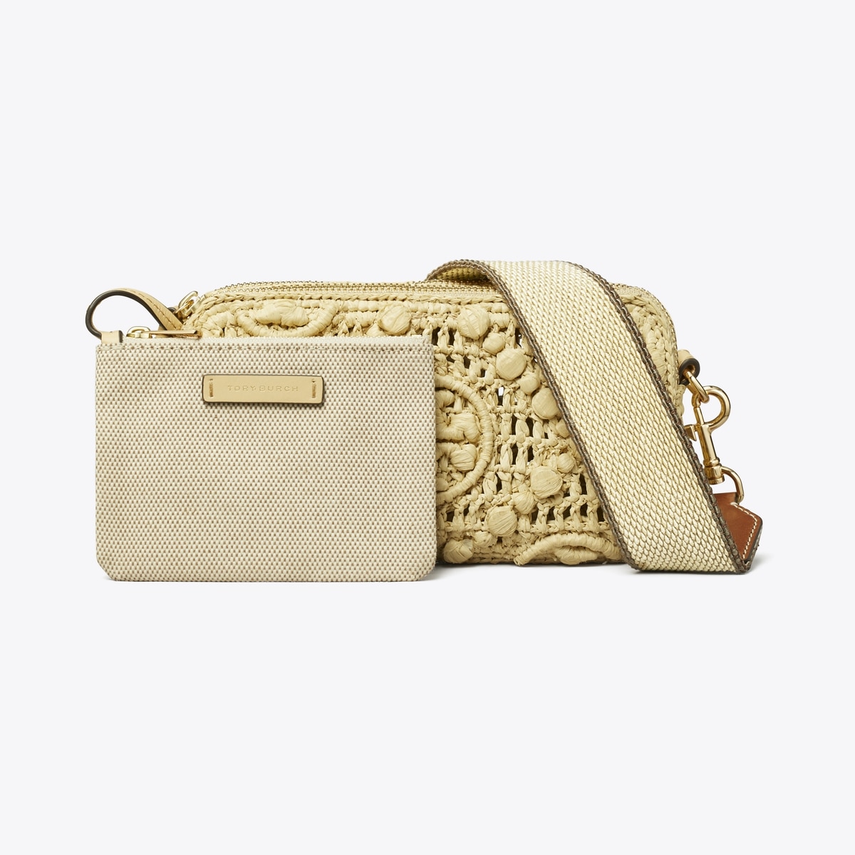【美品】トリーバーチ　ラフィア　マイクロミニバッグ Mini Miller Raffia Crossbody Bag: Women's Designer Crossbody