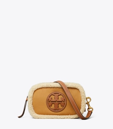 Tory Burch - Tan Saffiano Leather Crossbody Bag – Current Boutique