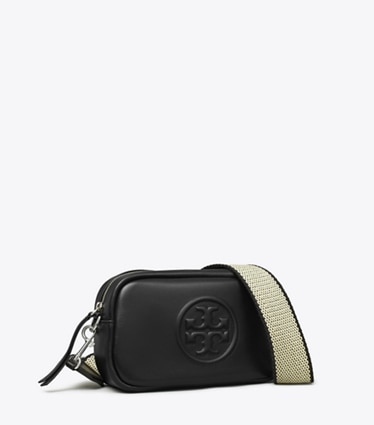 Tory Burch designer クロスボディバッグ ミラー ソフト ミニ クロスボディバッグ in Black angle