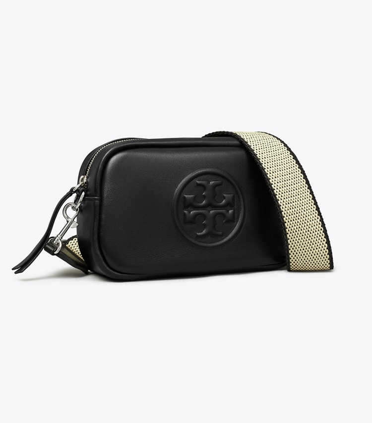 Tory Burch designer crossbody bags Mini Miller Soft Crossbody Bag in Black angle