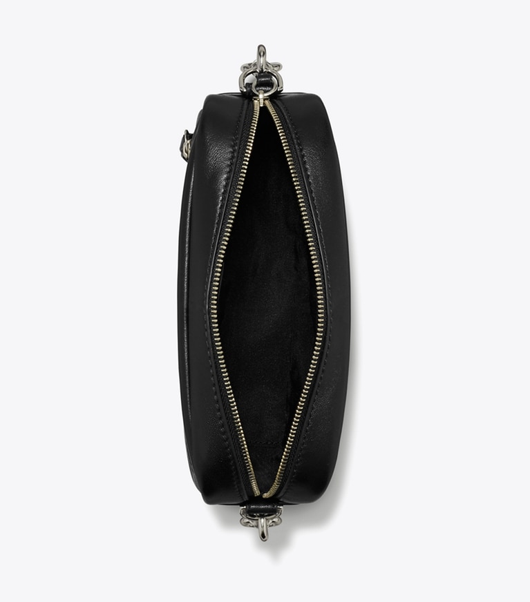 Tory Burch designer crossbody bags Mini Miller Soft Crossbody Bag in Black angle