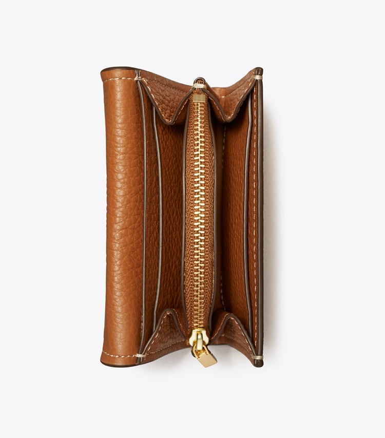Tory Burch designer wallets Mini Miller Wallet in Light Umber overhead