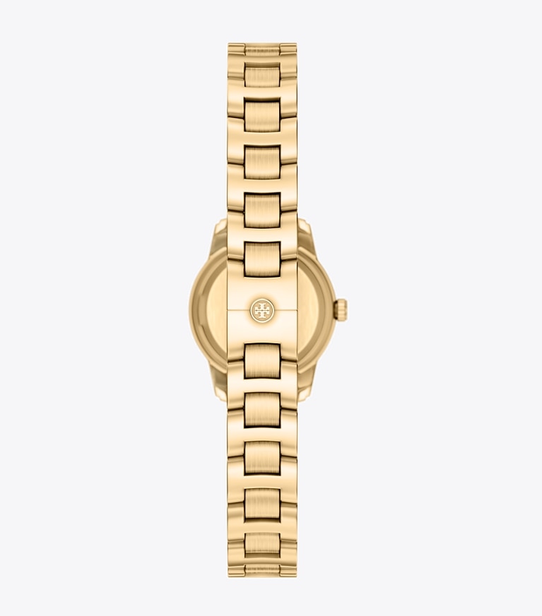 Tory Burch designer strap watches Mini Miller Watch in MOP/PALE GOLD/PAVE back