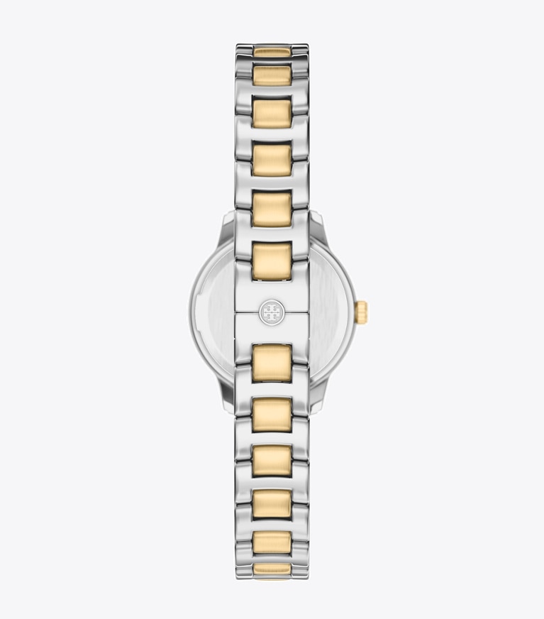 Tory Burch designer strap watches Mini Miller Watch Gift Set in IVORY/TWO-TONE/TOPRINGS back