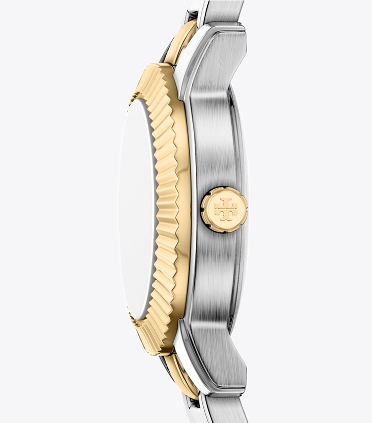 Tory Burch designer strap watches Mini Miller Watch Gift Set in IVORY/TWO-TONE/TOPRINGS side