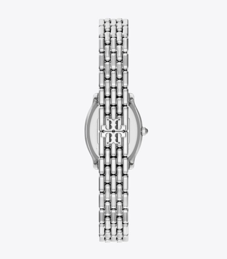 Tory Burch designer montres bracelet Mini montre Eleanor Curve dans IVORY/SILVER/PAVE retour