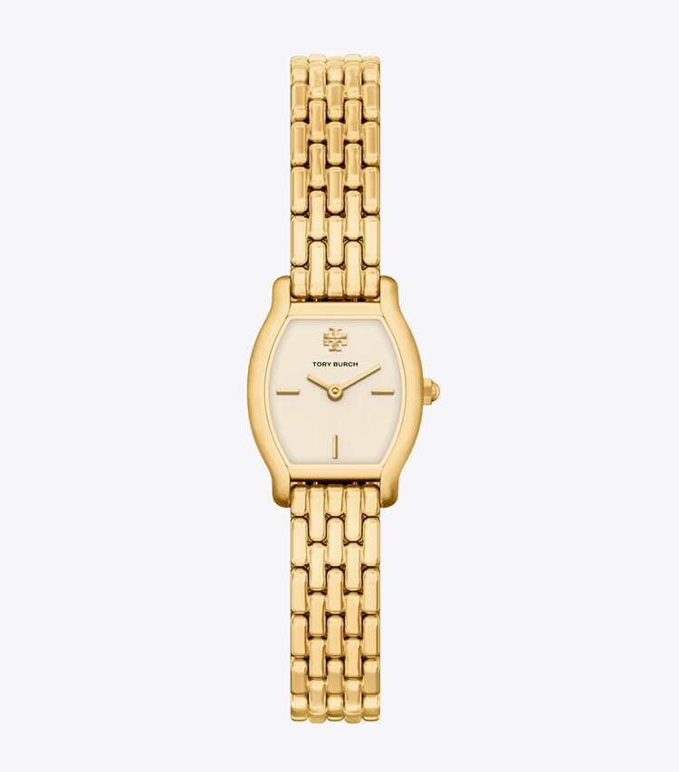 Tory Burch designer montres bracelet Mini montre Eleanor Curve dans IVORY/GOLD de face