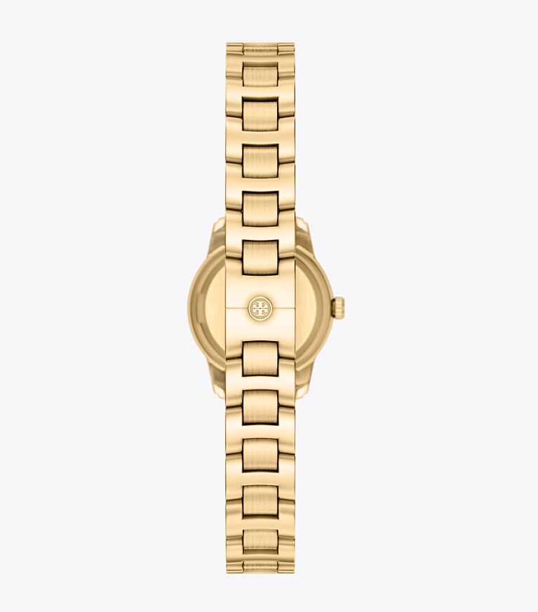 Tory Burch designer montres bracelet Mini montre Miller dans MOP/PALE GOLD/PAVE retour