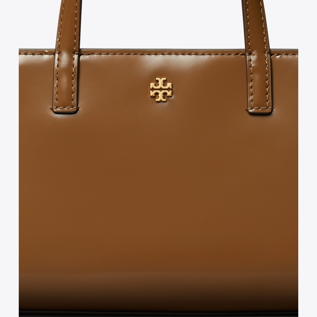 Tory Burch パテントレザー トートバッグ ダークブラウン Mini Patent Leather Tote: Women's Designer Crossbody Bags | Tory Burch