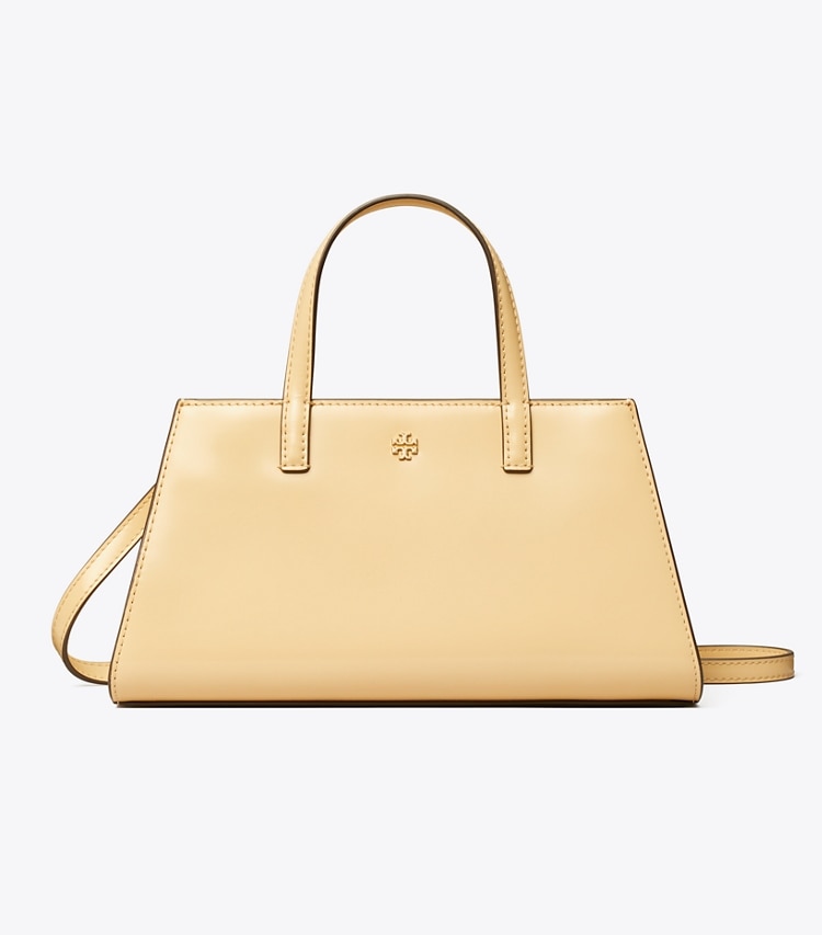 Tory Burch designer crossbody bags Mini Patent Leather Tote in Buff front