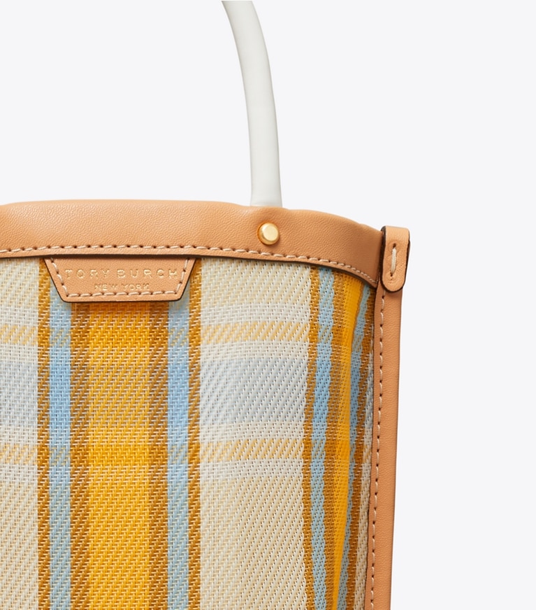 Tory Burch designer crossbody bags Mini Perry Mesh Tote in Ciel angle