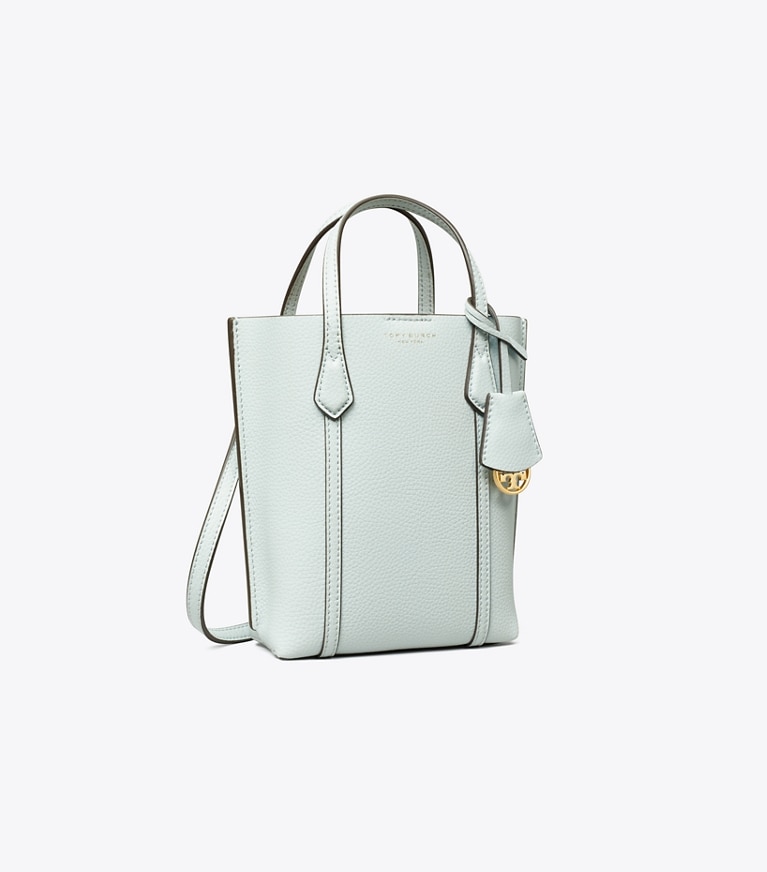 Tory Burch designer crossbody bags Mini Perry Tote in Seltzer / Pavestone angle