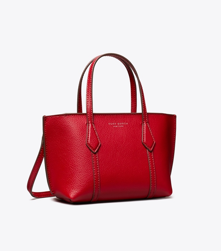Tory Burch designer crossbody bags Mini Perry Tote in Bartlett Red angle