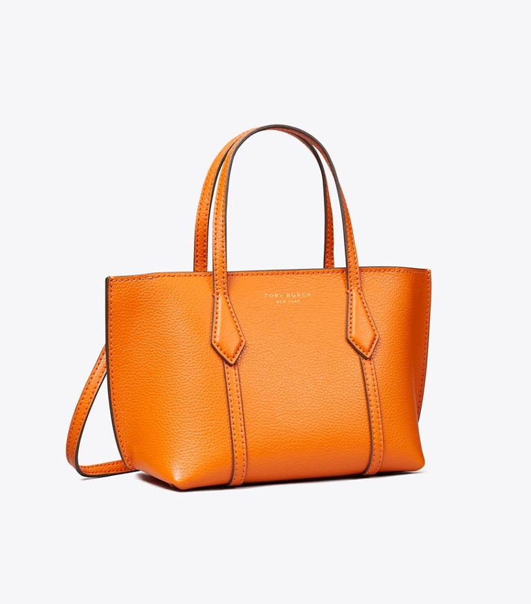 Tory Burch designer crossbody bags Mini Perry Tote in Orange Jam angle