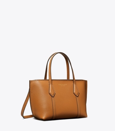 Tory Burch designer クロスボディバッグ ペリー ミニ トートバッグ in Autumn Brown angle