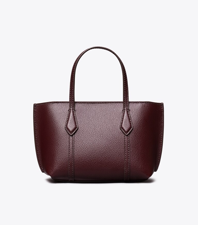 Tory Burch designer crossbody bags Mini Perry Tote Bag in Beetle Berry angle