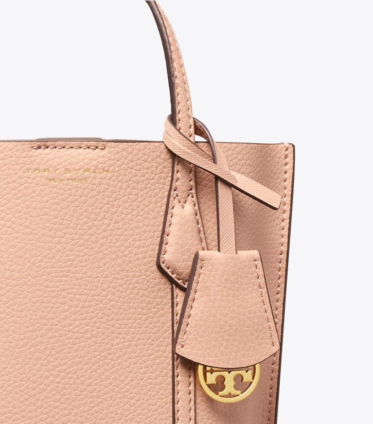 Tory Burch designer crossbody bags Mini Perry Tote in Devon Sand angle