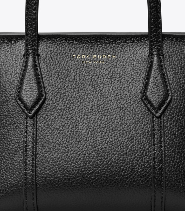 Tory Burch designer crossbody bags Mini Perry Tote in Black angle