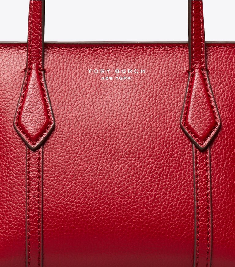 Tory Burch designer crossbody bags Mini Perry Tote in Bartlett Red detail