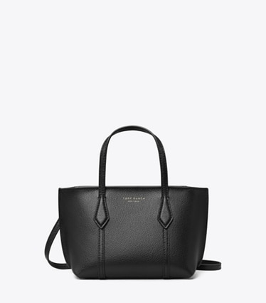 Tory Burch designer crossbody bags Mini Perry Tote in Black front