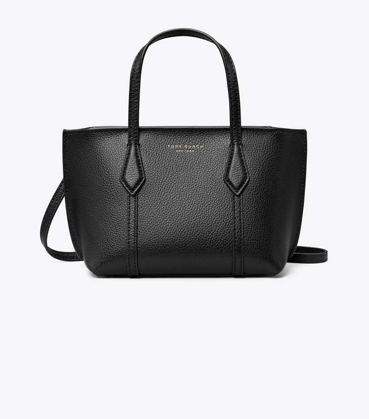 Tory Burch designer crossbody bags Mini Perry Tote in Black front
