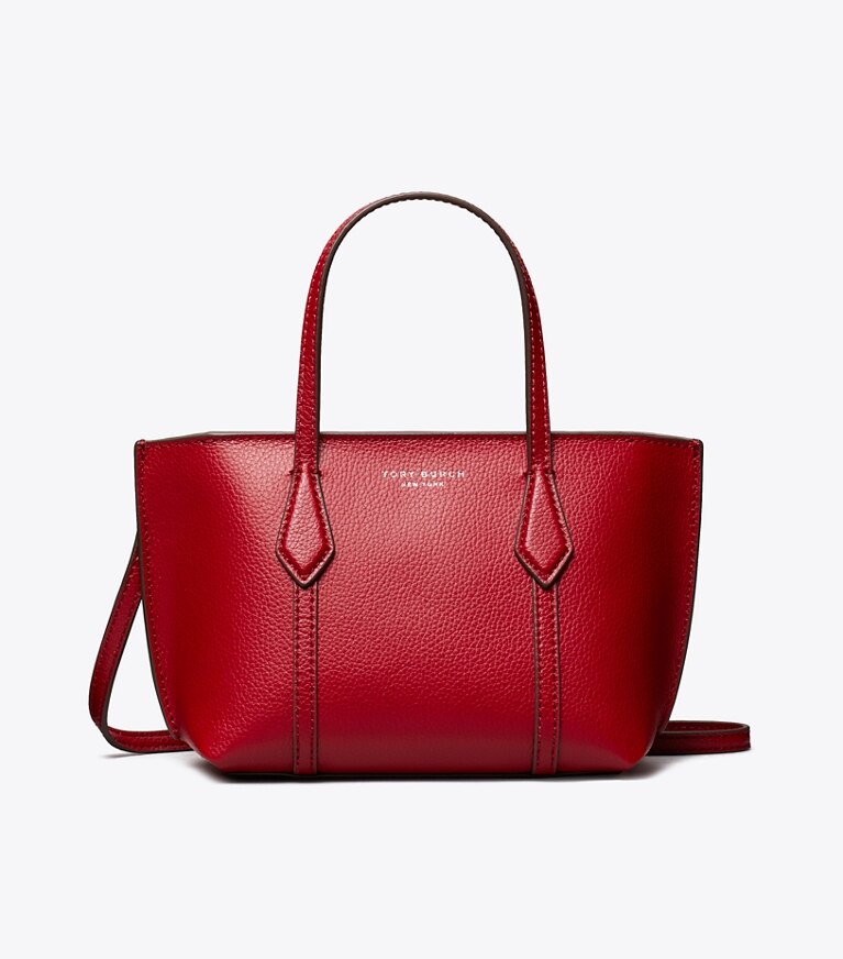 Tory Burch designer crossbody bags Mini Perry Tote in Bartlett Red front