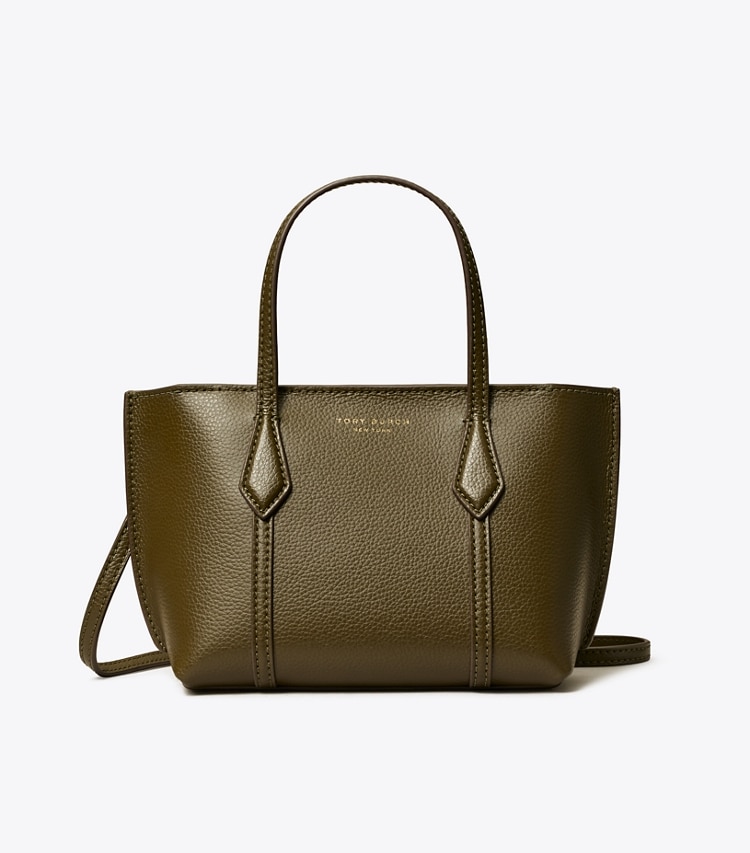 Tory Burch designer crossbody bags Mini Perry Tote in Dark Olive front