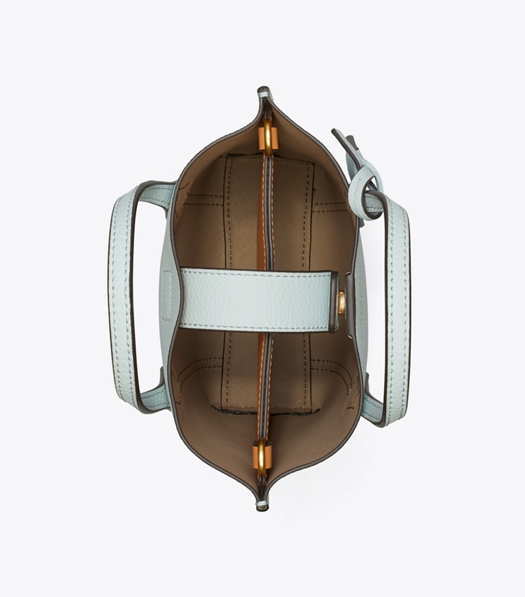 Tory Burch designer crossbody bags Mini Perry Tote in Seltzer / Pavestone overhead