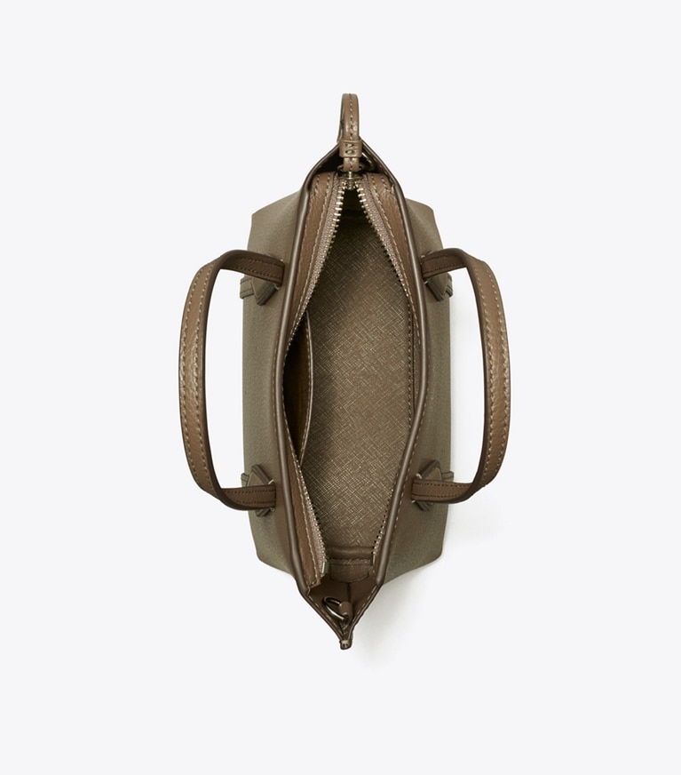 Tory Burch designer crossbody bags Mini Perry Tote in Wild Mushroom angle