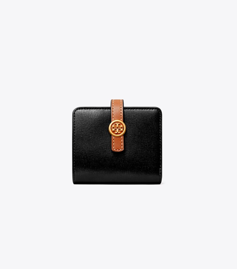 Tory Burch designer portefeuilles Mini portefeuille Robinson in Black angle