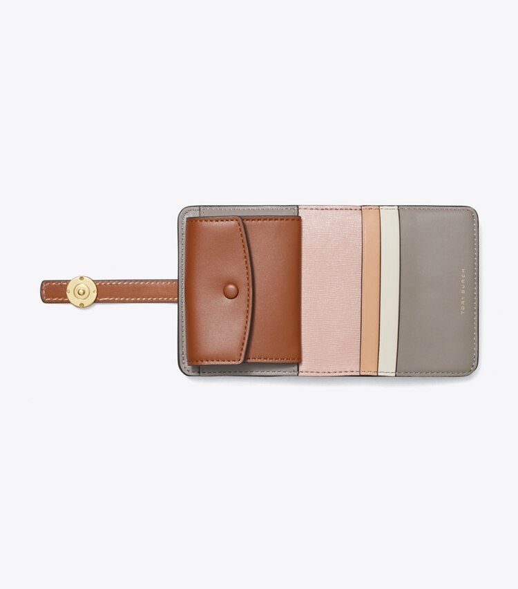 Tory Burch designer portefeuilles Mini portefeuille Robinson in Gray Heron dessus