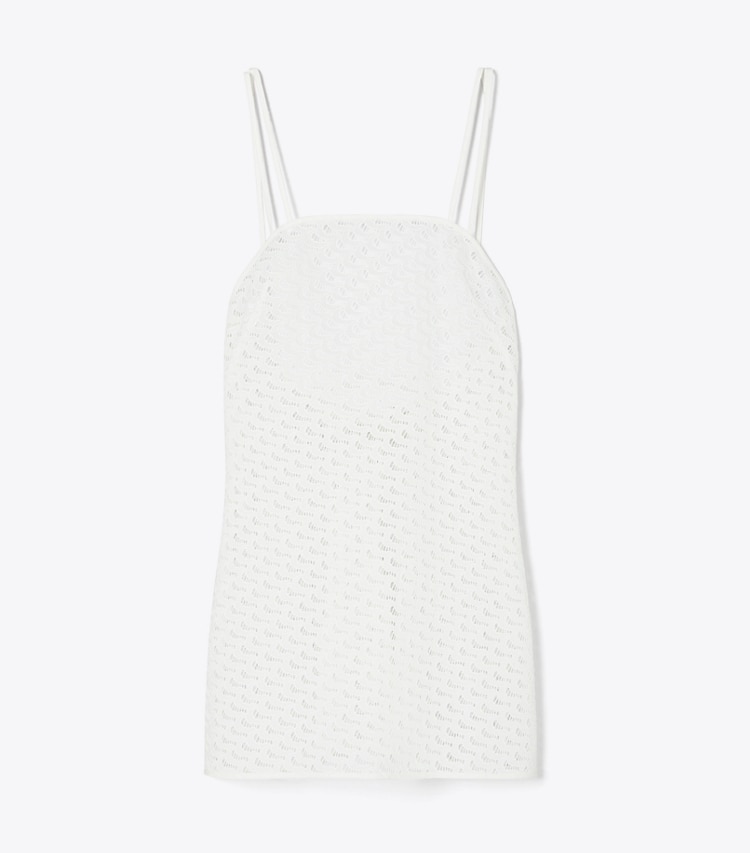 Tory Burch designer paréos Mini robe broderie dans White de face