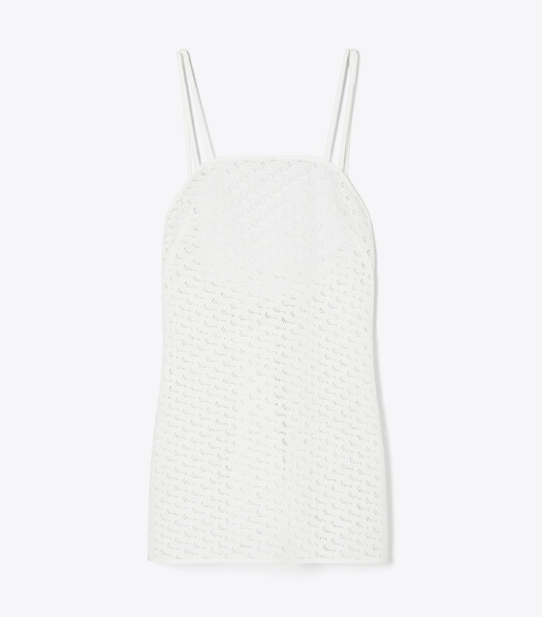 Tory Burch designer paréos Mini robe broderie dans White de face