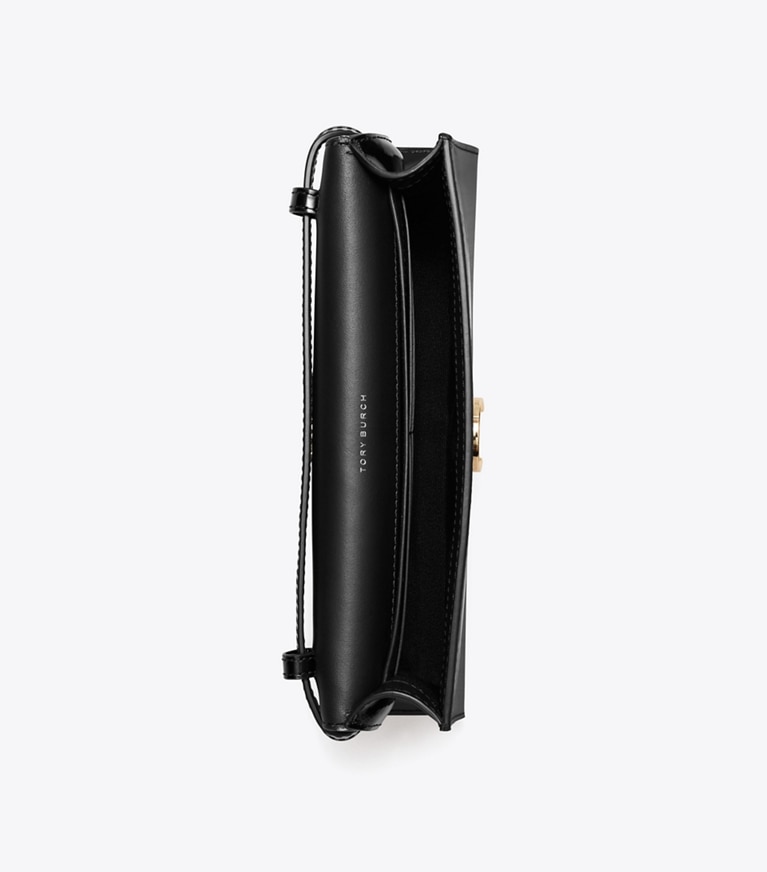 Tory Burch designer mini bags Mini Robinson Spazzolato Crossbody in Black angle