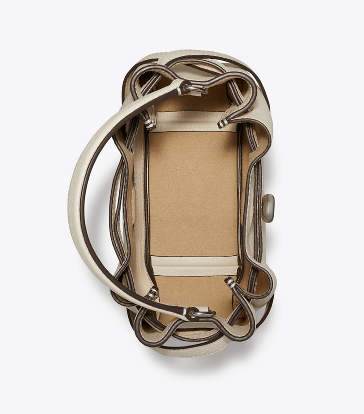 Tory Burch designer crossbody bags Mini Romy Bucket Bag in Light Cream von oben