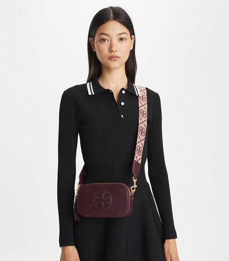 Tory Burch designer sacs à bandoulière Mini sac à bandoulière Miller in Albarossa accessory on model