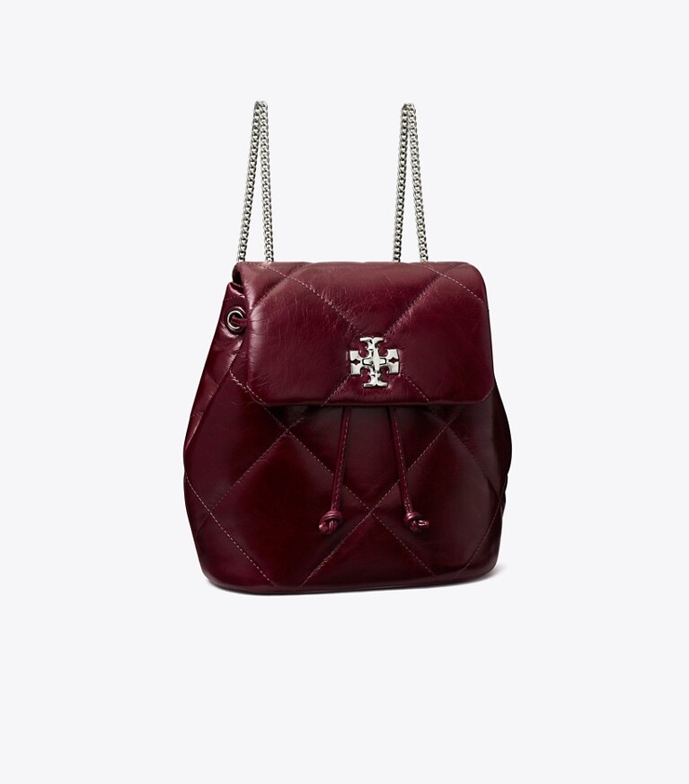 Tory Burch designer sacs à dos Mini sac à dos Kira à matelassage losange vieilli in Dark Carmine angle