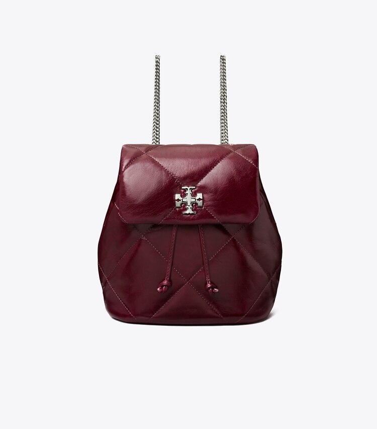 Tory Burch designer sacs à dos Mini sac à dos Kira à matelassage losange vieilli in Dark Carmine front