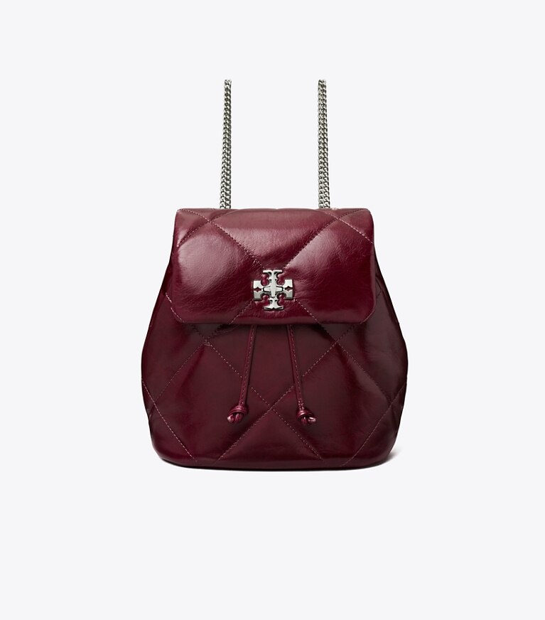 Tory Burch designer sacs à dos Mini sac à dos Kira à matelassage losange vieilli in Dark Carmine angle