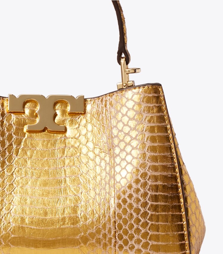 Tory Burch designer sacs à bandoulière Mini sac à main Eleanor en cuir serpent in Gold informations
