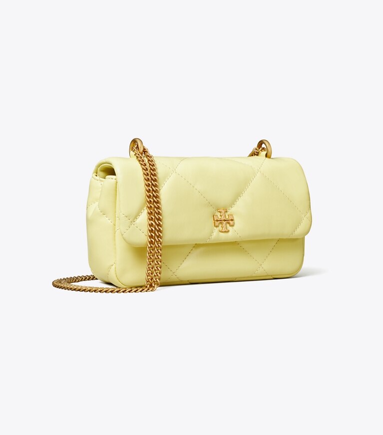 Tory Burch designer sacs à bandoulière Mini sac à rabat Kira à matelassage losange in Lemon Zest angle