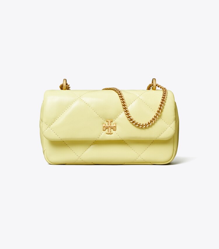 Tory Burch designer sacs à bandoulière Mini sac à rabat Kira à matelassage losange in Lemon Zest front