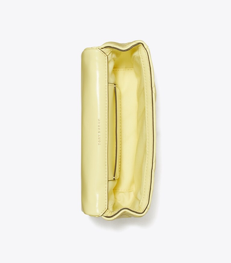 Tory Burch designer sacs à bandoulière Mini sac à rabat Kira à matelassage losange in Lemon Zest dessus