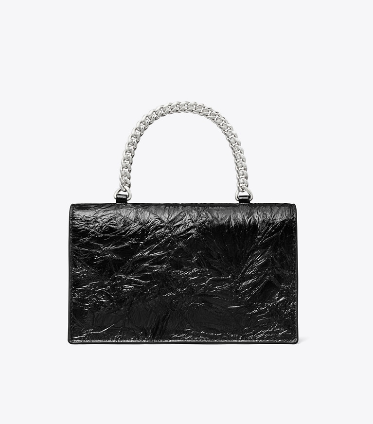 Tory Burch designer sacs à bandoulière Mini sac bandoulière Charlie effet vieilli avec anse in BLACK retour