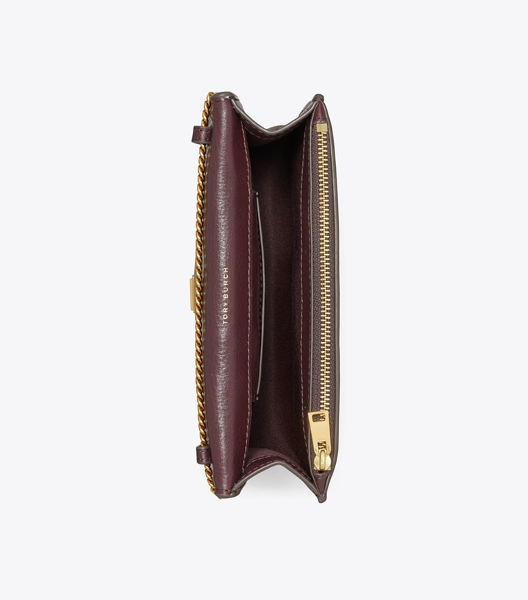 Tory Burch designer sacs à bandoulière Mini sac bandoulière Charlie matelassé avec anse in Vintage Bordeaux dessus