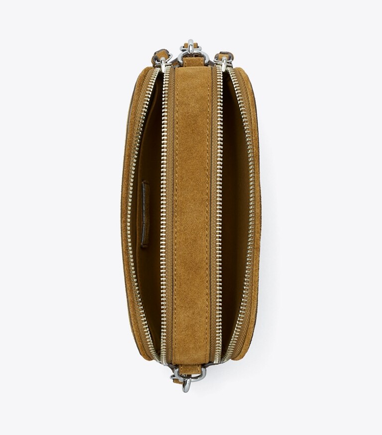 Tory Burch designer sacs à bandoulière Mini sac bandoulière en suède Miller dans Toffee vue du dessus
