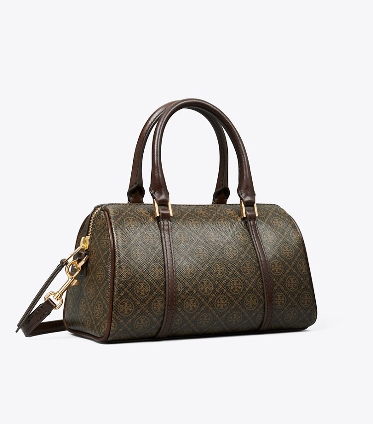 Tory Burch designer sacs à bandoulière Mini sac Barrel T Monogram en toile enduite in French Press angle