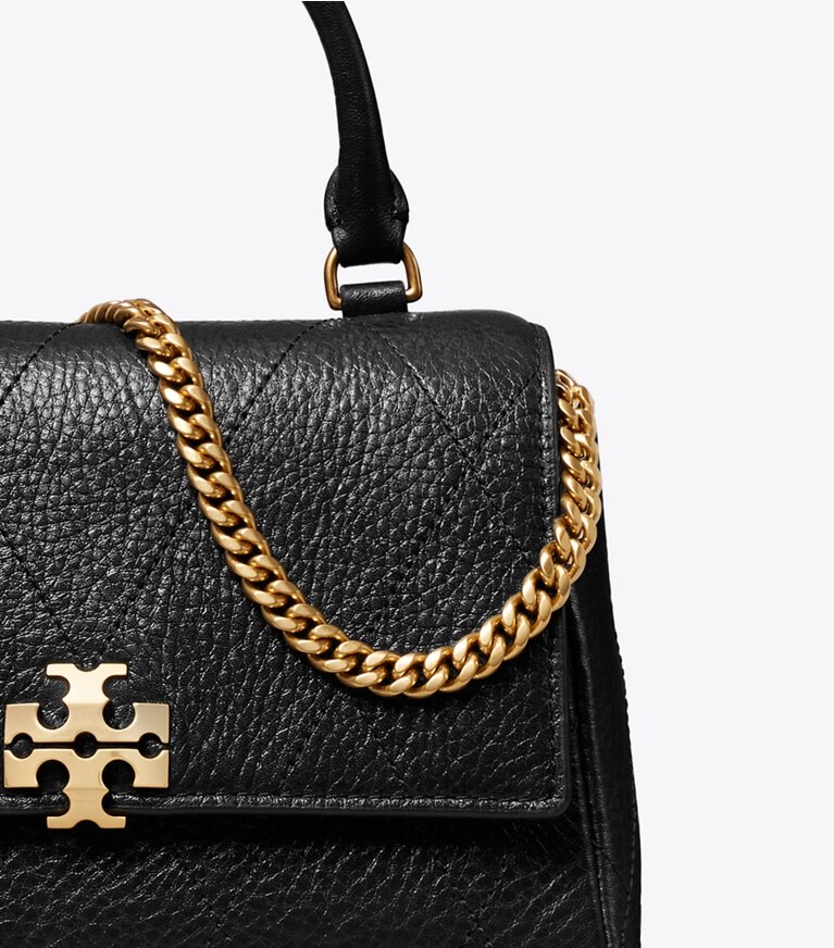Tory Burch designer sacs à bandoulière Mini-sac Charlie matelassé à poignée supérieure et bandoulière dans Black détails