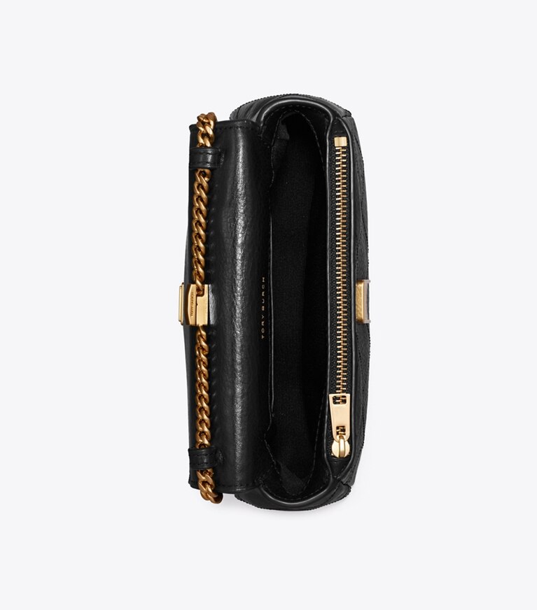 Tory Burch designer sacs à bandoulière Mini-sac Charlie matelassé à poignée supérieure et bandoulière dans Black vue du dessus